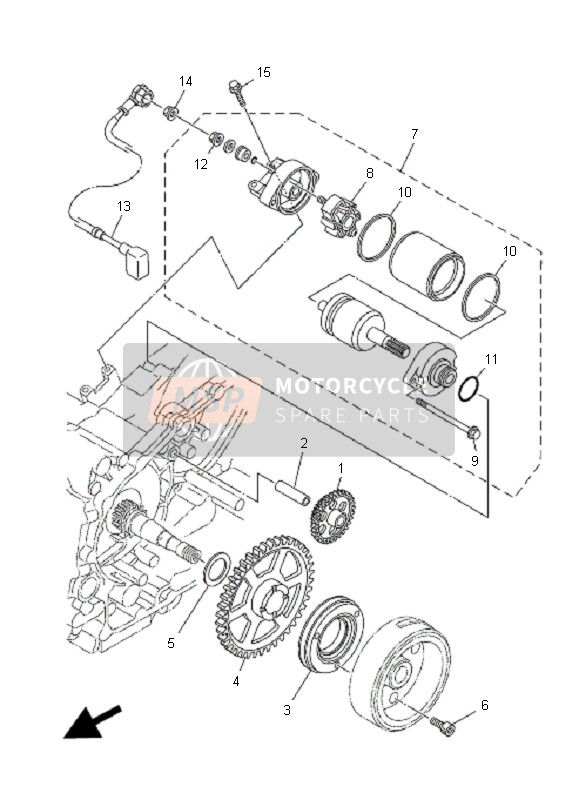 4B5818150000, Cavo, Motorino Avviamento XP500, Yamaha, 0